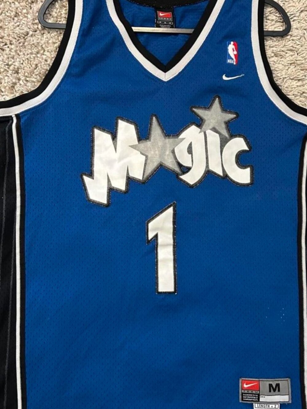 Vtg Y2k Nike Team Orlando Magic Tracy Mcgrady Swingman Jersey Size M Blue Away